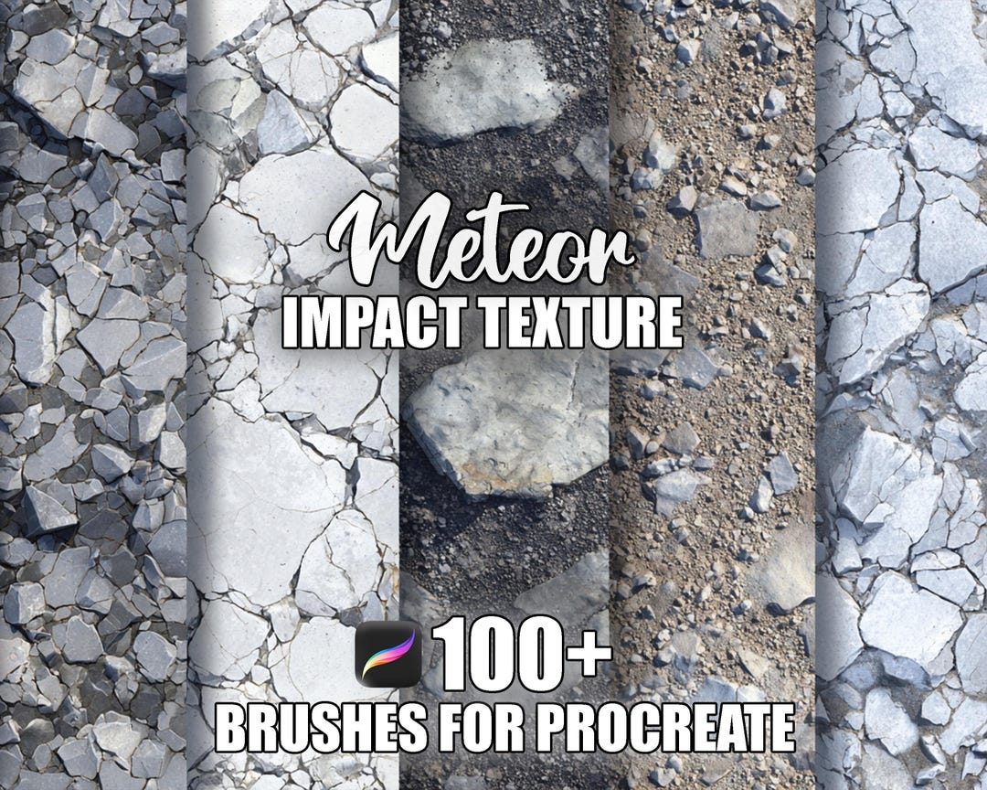 Meteor Impact Procreate Brushes: 100+ Seamless Texture Patterns ...