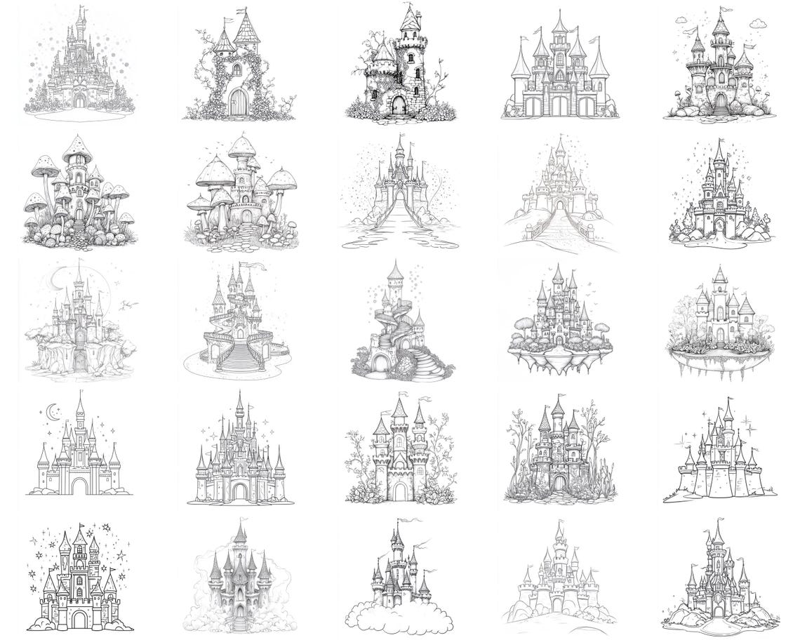100+ Fairy Castle Procreate Stamps | Procreate Brushes | Instant ...