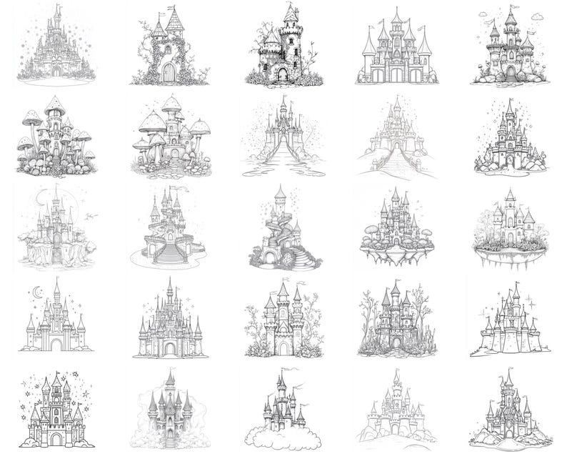 100+ Fairy Castle Procreate Stamps | Procreate Brushes | Instant ...