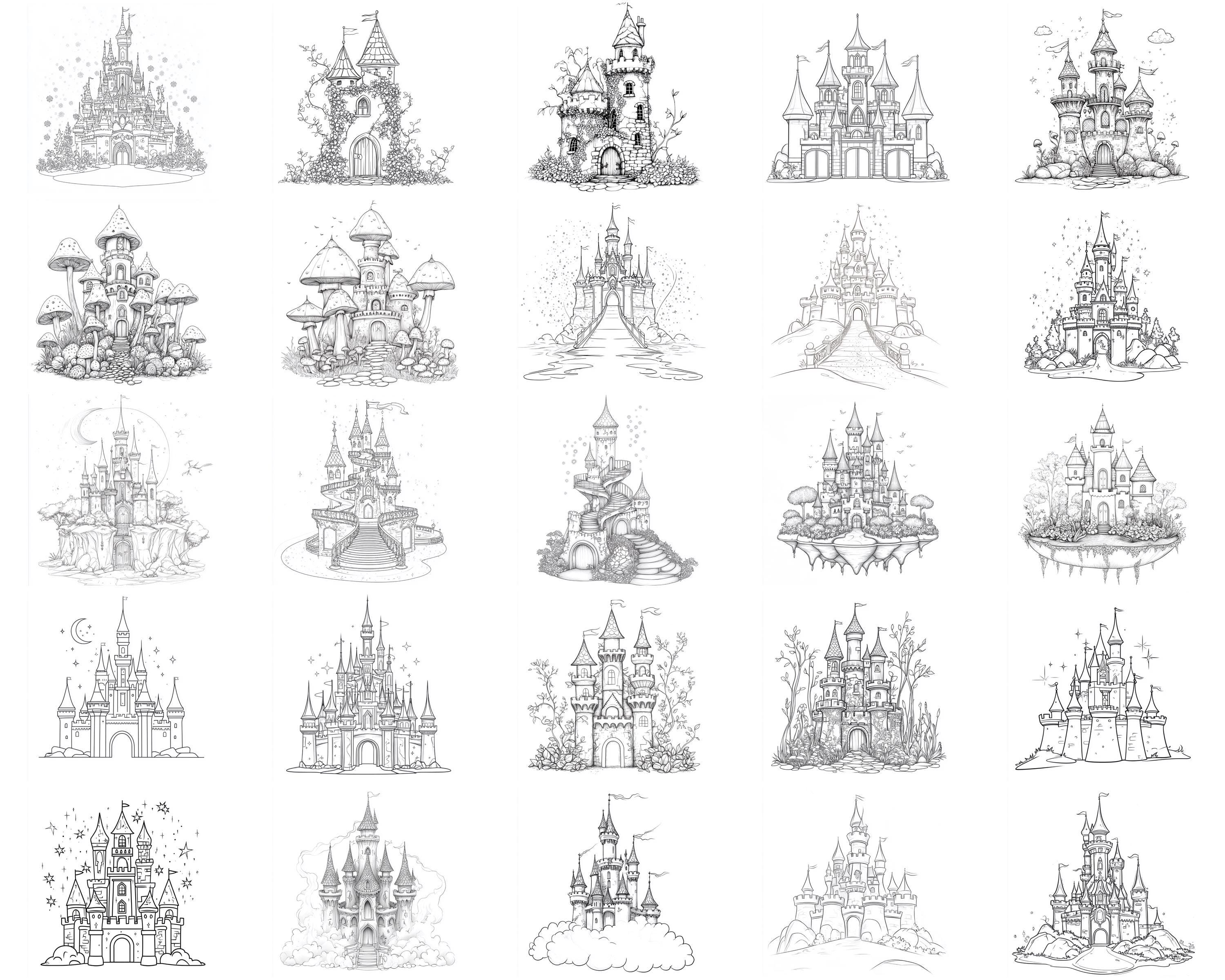 100+ Fairy Castle Procreate Stamps | Procreate Brushes | Instant ...