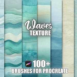 Wave Texture Procreate Brushes: 100+ Seamless Patterns (Instant Download)