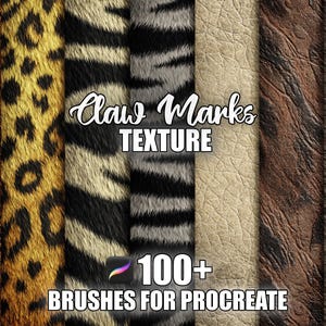 Claw Marks Texture Brushes: 100+ Procreate Stamps (Instant Download)