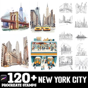 120+ New York City Procreate Stamps | Procreate Brushes | Instant Digital Download
