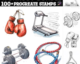 100+ Workout Bundle Procreate Stamps | Procreate Brushes | Instant Digital Download