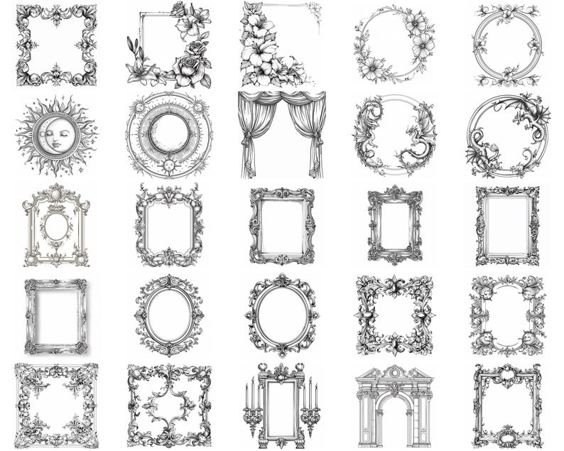 100+ Renaissance Painting Frames Procreate Stamps | Procreate Brushes ...