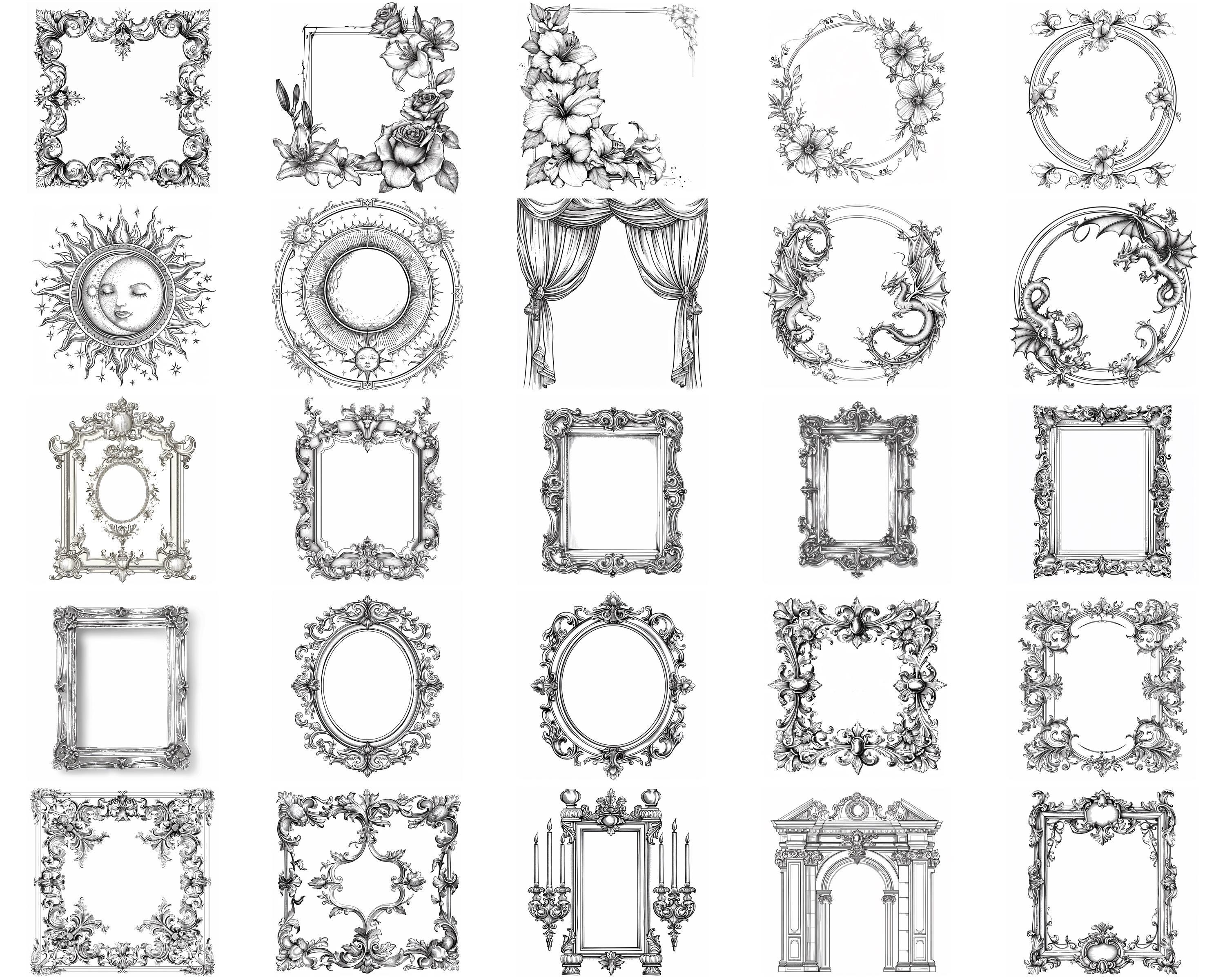 100+ Renaissance Painting Frames Procreate Stamps | Procreate Brushes ...