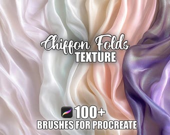 Chiffon Folds Procreate Brushes: Seamless Fabric Textures (Instant Download)