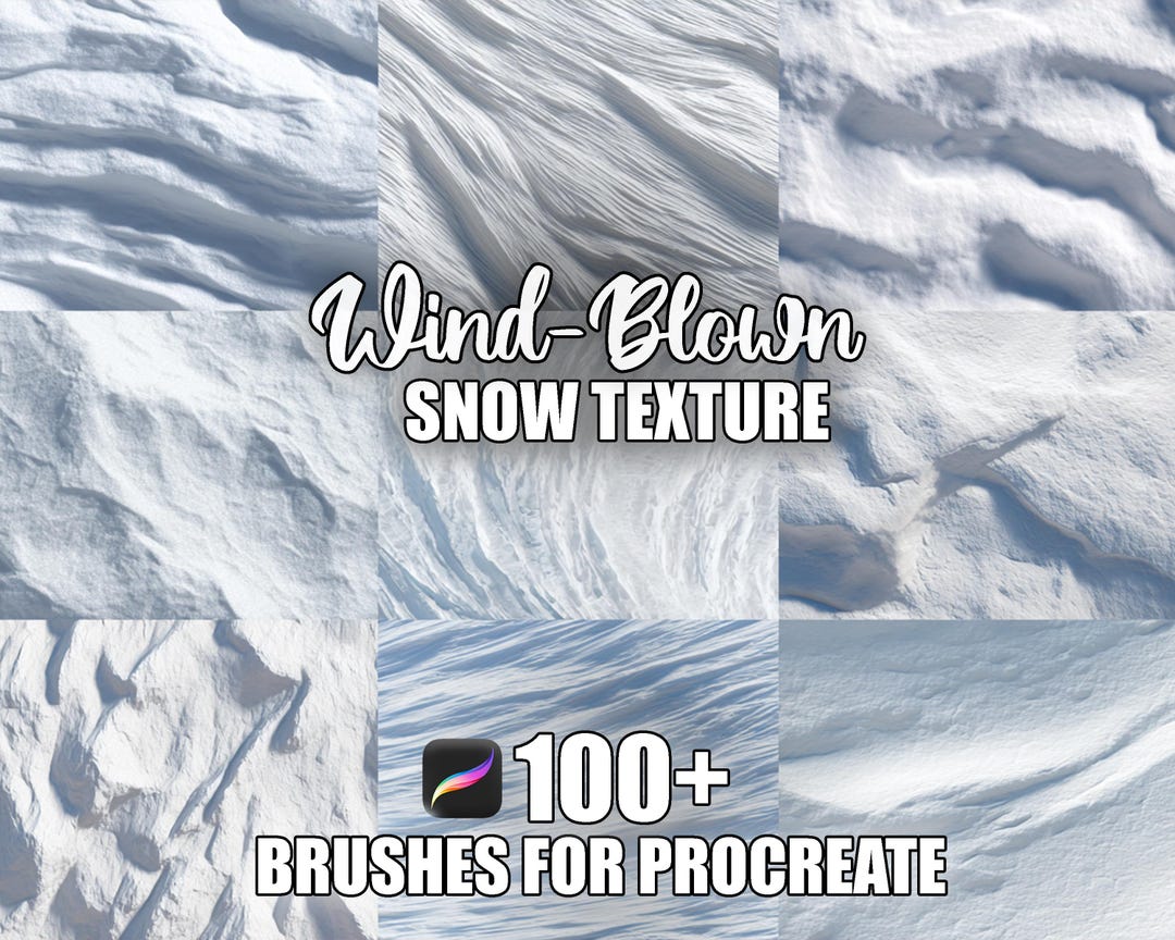 Snow Texture Procreate Brushes: 100+ Wind-blown Seamless Patterns ...