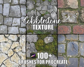 Cobblestone Texture Procreate Brushes: 100+ Seamless Stone Patterns ...