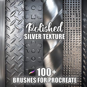 Silver Texture Procreate Brushes: 100+ Polished Metallic Patterns (Instant Download)