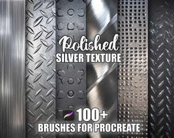 Silver Texture Procreate Brushes: 100+ Polished Metallic Patterns (Instant Download)