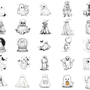 100+ Cute Ghost Procreate Stamps | Procreate Brushes | Instant Digital ...