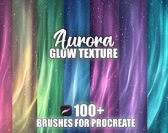 Aurora Glow Procreate Brushes: 100+ Seamless Texture Stamps (Digital Download)