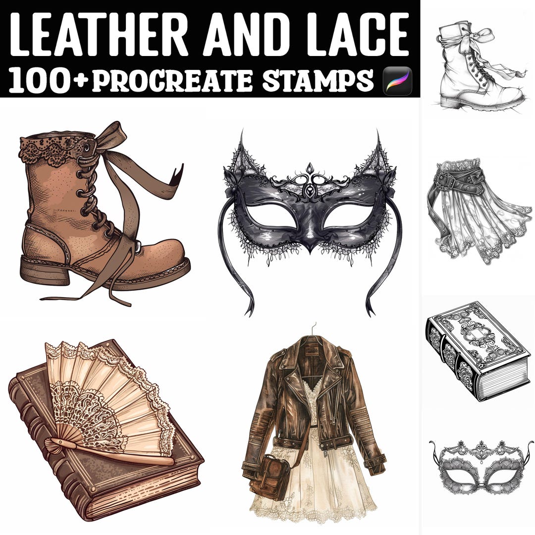 100+ Leather and Lace Procreate Stamps | Procreate Brushes | Instant ...