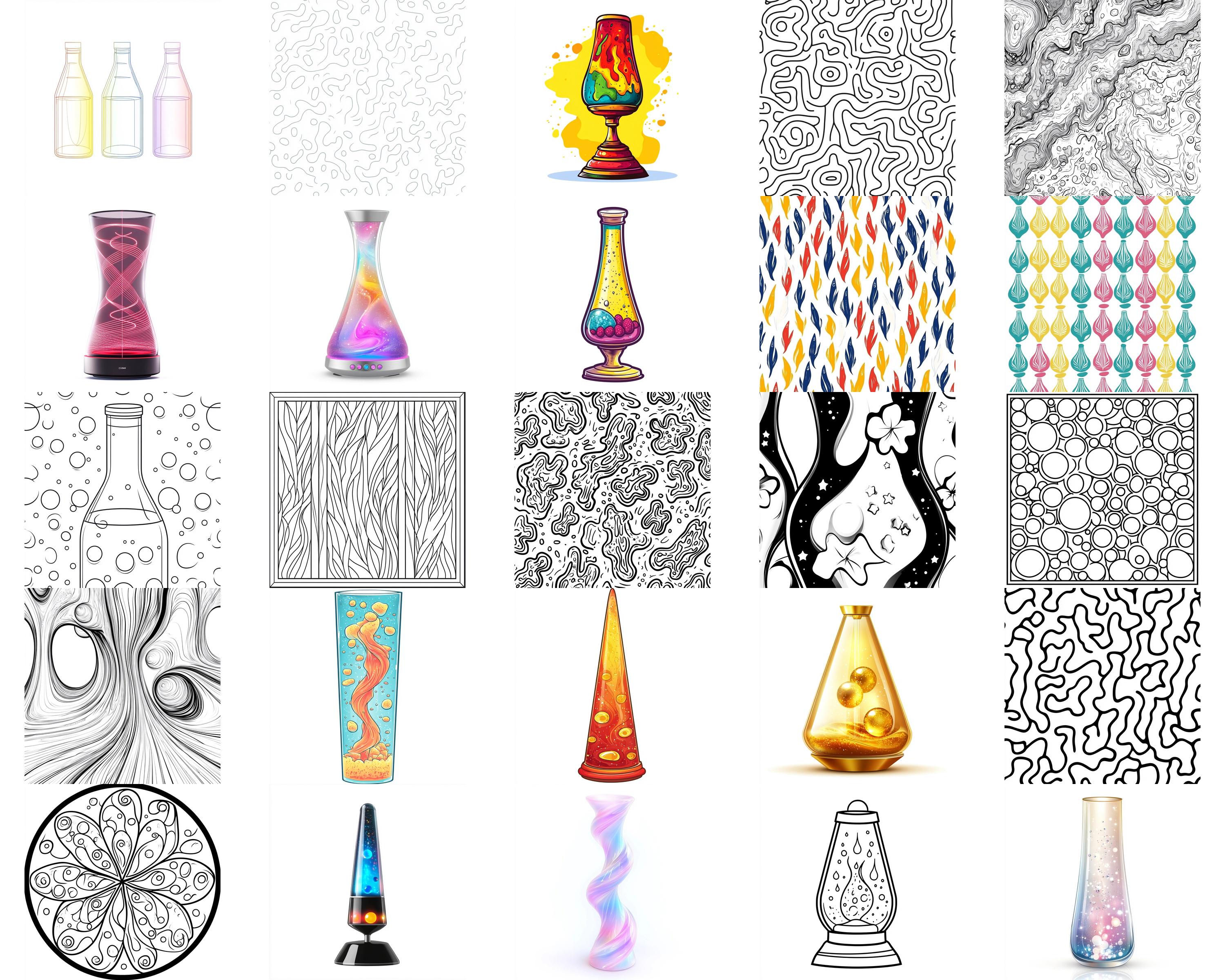100+ Lava Lamp Pattern Procreate Stamps | Procreate Brushes | Instant ...