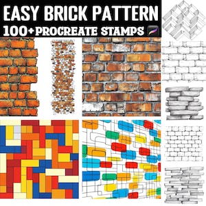 100+ Easy Brick Pattern Procreate Stamps | Procreate Brushes | Instant Digital Download