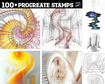 100+ Infinite Cosmic Staircase Procreate Stamps | Procreate Brushes | Natychmiastowe pobranie cyfrowe