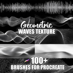 Geometric Waves Procreate Brushes: Seamless Texture Patterns (Instant Download)