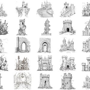 100+ Abandoned Castles Procreate Stamps | Procreate Brushes | Instant ...