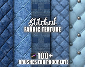 ステッチ生地テクスチャ Procreate ブラシ: シームレスパターン (即時ダウンロード)