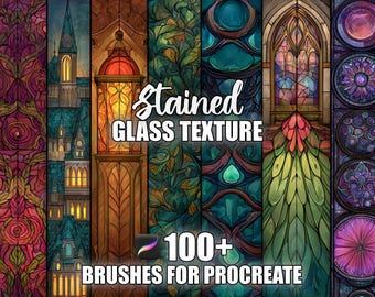 Stained Glass Texture Procreate Brushes: Seamless Patterns (Instant Download)