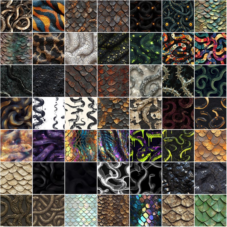 Snake Texturer Snake Texture Procreate Brushes: Seamless Reptile Patterns (instant ...