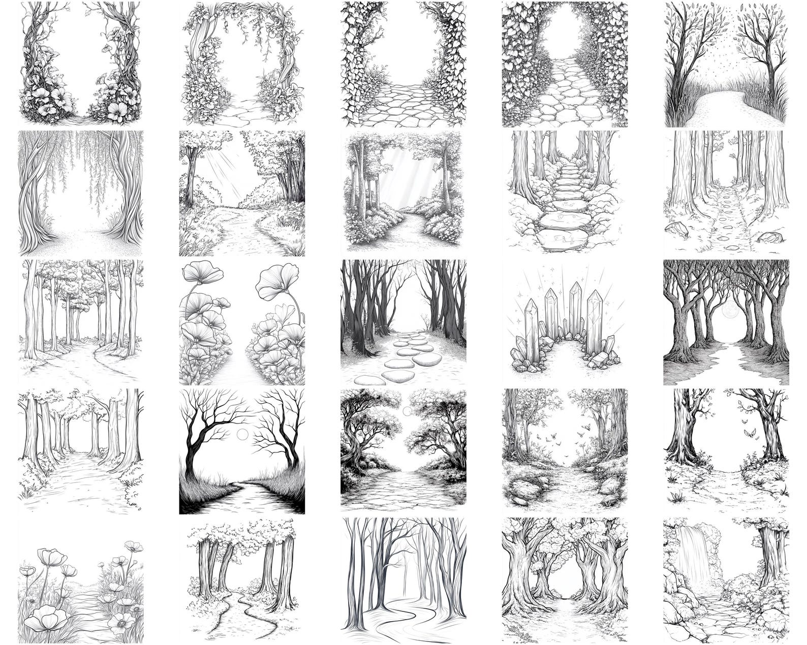 100+ Enchanted Forest Path Procreate Stamps | Procreate Brushes ...