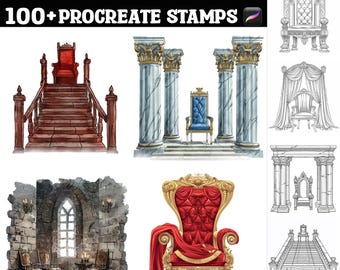 100+ Palace Throne Rooms Procreate Stamps | Procreate Brushes | Instant Digital Download