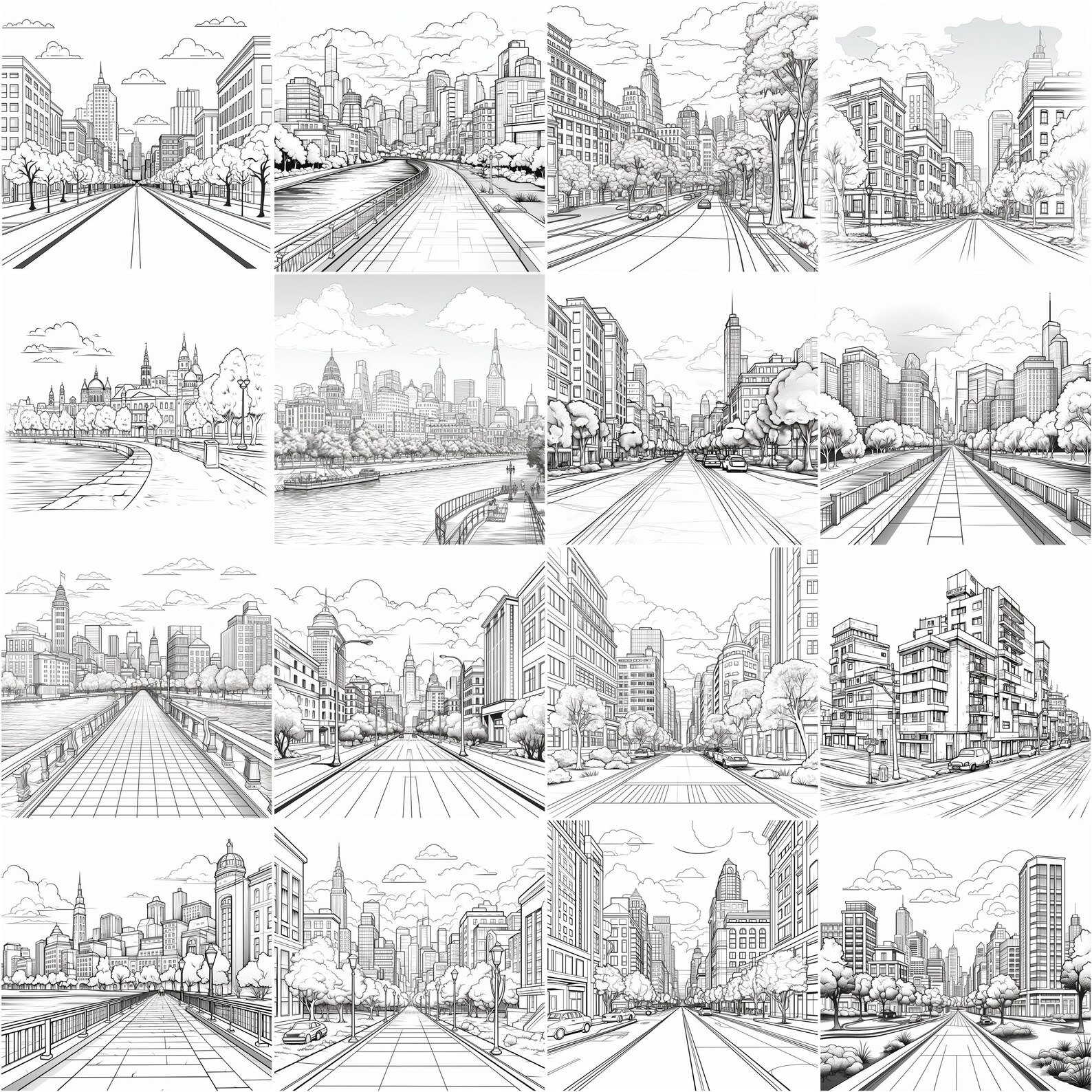 City View Procreate Stamps: Urban Landscape Brush Set (digital Download ...