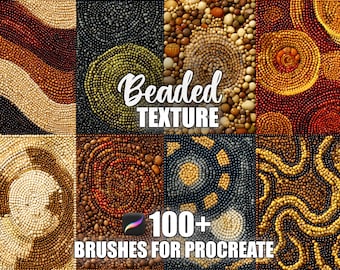 Beaded Texture Procreate Brushes: Seamless Pattern Brush Set (Digital Download