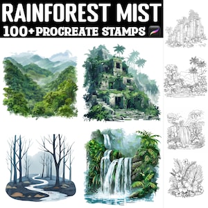 100+ Rainforest Mist Procreate Stamps | Procreate Brushes | Instant ...