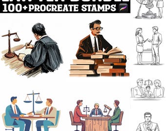 100+ Lawyer Stamps | Procreate Brushes | Instant Digital Download