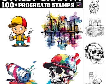 100+ Street Graffiti Procreate Stamps | Procreate Brushes | Instant Digital Download