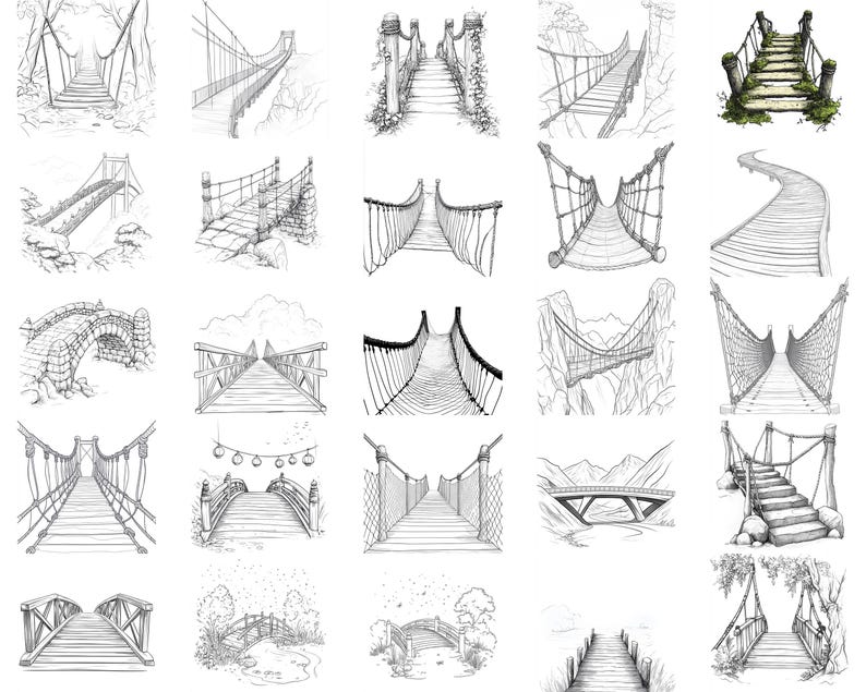 75+ Suspended Rope Bridges Procreate Stamps | Procreate Brushes ...