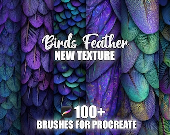 Feather Texture Procreate Brushes: Bird Pattern Brush Set (Digital Download)