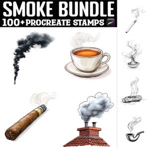 Oltre 100 timbri Smoke Procreate / Pennelli Procreate / Download digitale istantaneo