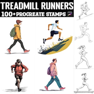 100+ Treadmill Runners Procreate Stamps | Procreate Brushes | Instant Digital Download