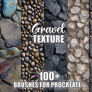 Gravel Texture Procreate Brushes: 100+ Seamless Pattern Brush Set (Instant Download)