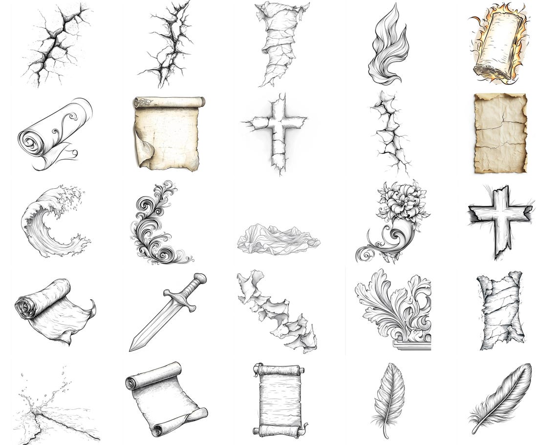 100+ Ripped Scroll Edges Procreate Stamps | Procreate Brushes | Instant ...