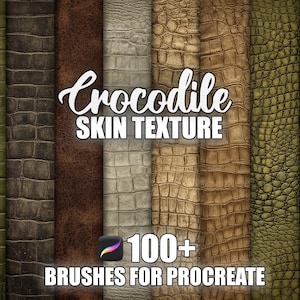 Crocodile Skin Texture Procreate Brushes: 100+ Seamless Reptile Patterns (Instant Download)