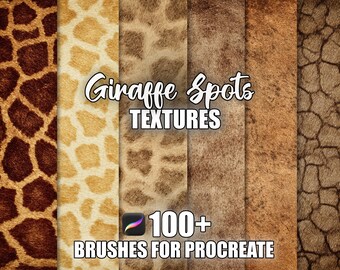 Giraffe Spots Procreate Brushes: 100+ Seamless Animal Print Textures (Instant Download)