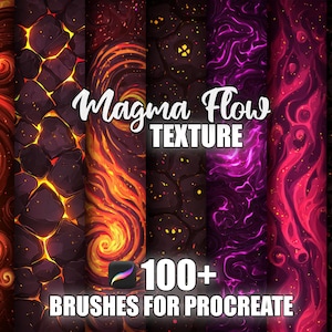 Magma Texture Procreate Brushes: Seamless Lava Patterns (Instant Download)