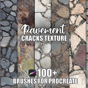 Pavement Cracks Procreate Brushes: 100+ Seamless Urban Textures (Instant Download)