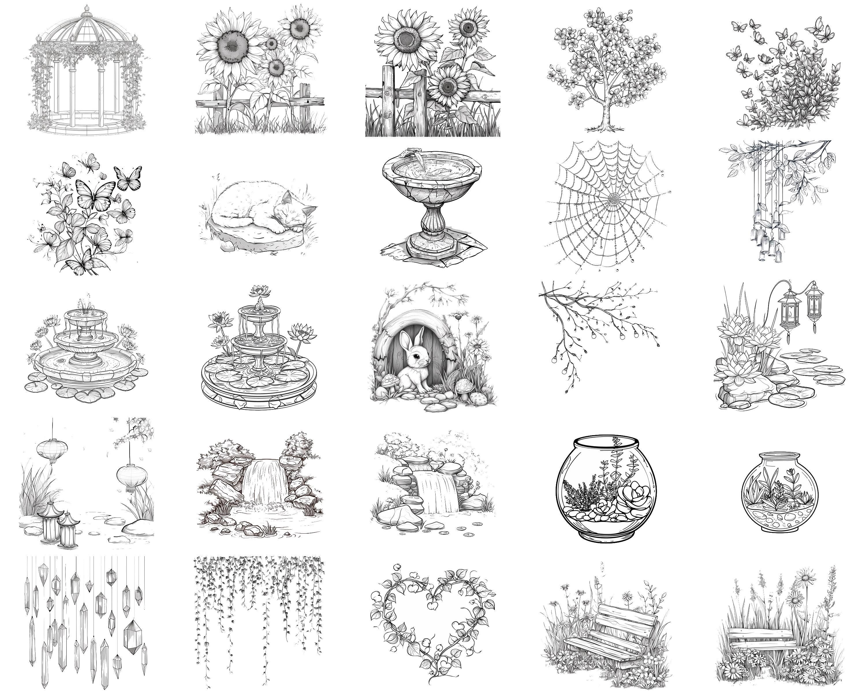 100+ Secret Garden Procreate Stamps | Procreate Brushes | Instant ...