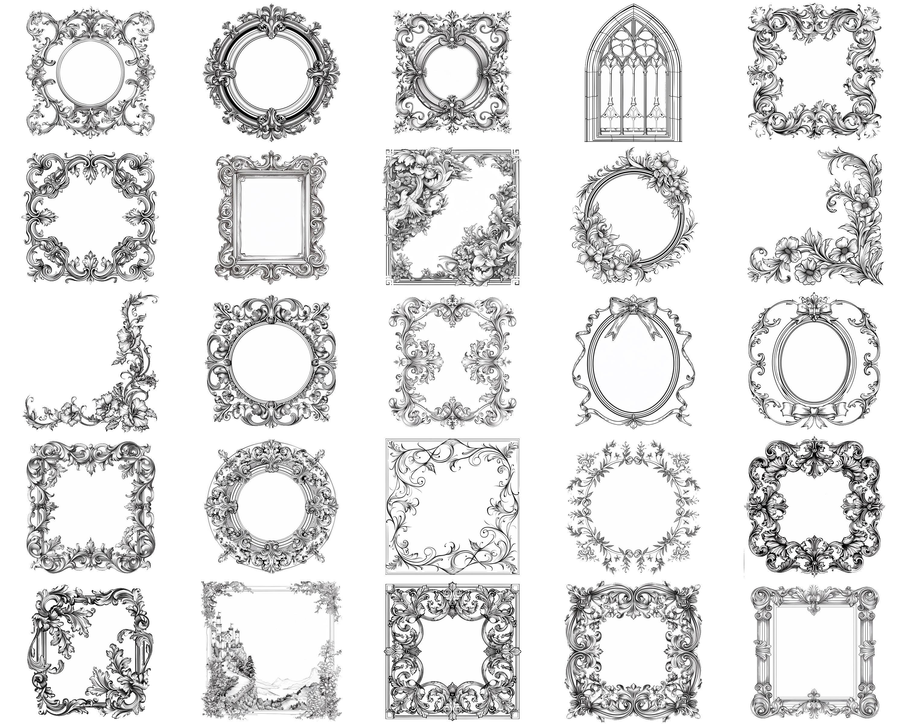 100+ Renaissance Painting Frames Procreate Stamps | Procreate Brushes ...
