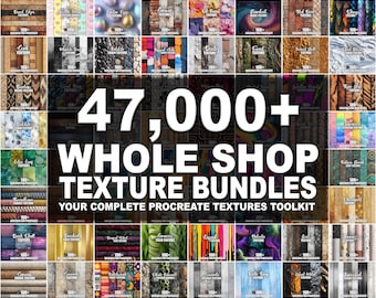Plus de 47 000 pinceaux de texture Procreate : méga pack pour toute la boutique (téléchargement numérique)