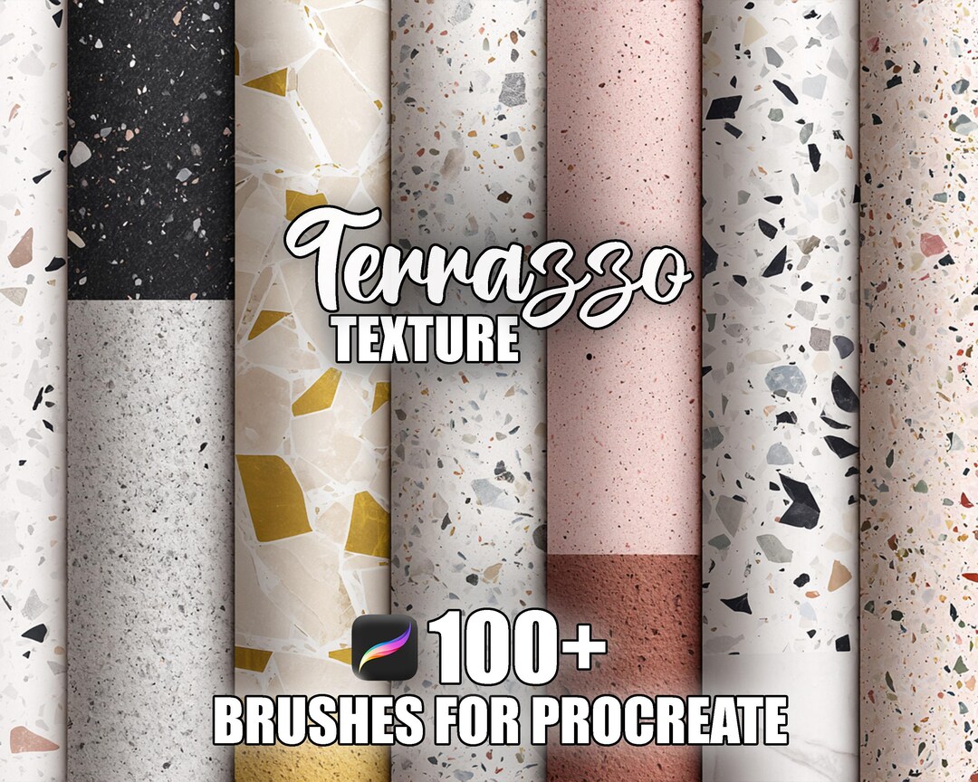 Terrazzo Texture Procreate Brushes: 100+ Seamless Stone Patterns ...