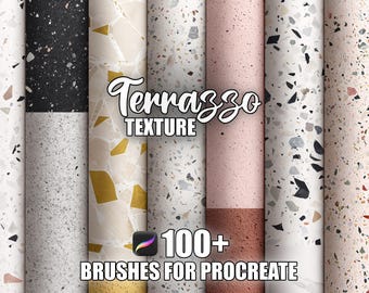 Terrazzo Texture Procreate Brushes: 100+ Seamless Stone Patterns (Instant Download)