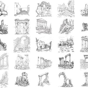 100+ Ancient Greek Ruins Procreate Stamps | Procreate Brushes | Instant ...