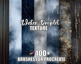 Waterdruppels voortplanten-penselen: 100+ naadloze textuurstempels (directe download)